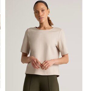 Quince Ultra-Stretch Ponte Short Sleeve Top